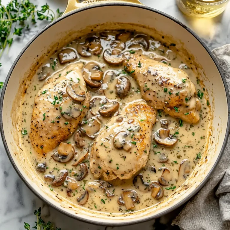 Skillet Chicken with Mushroom Parmesan Gravy Recipe