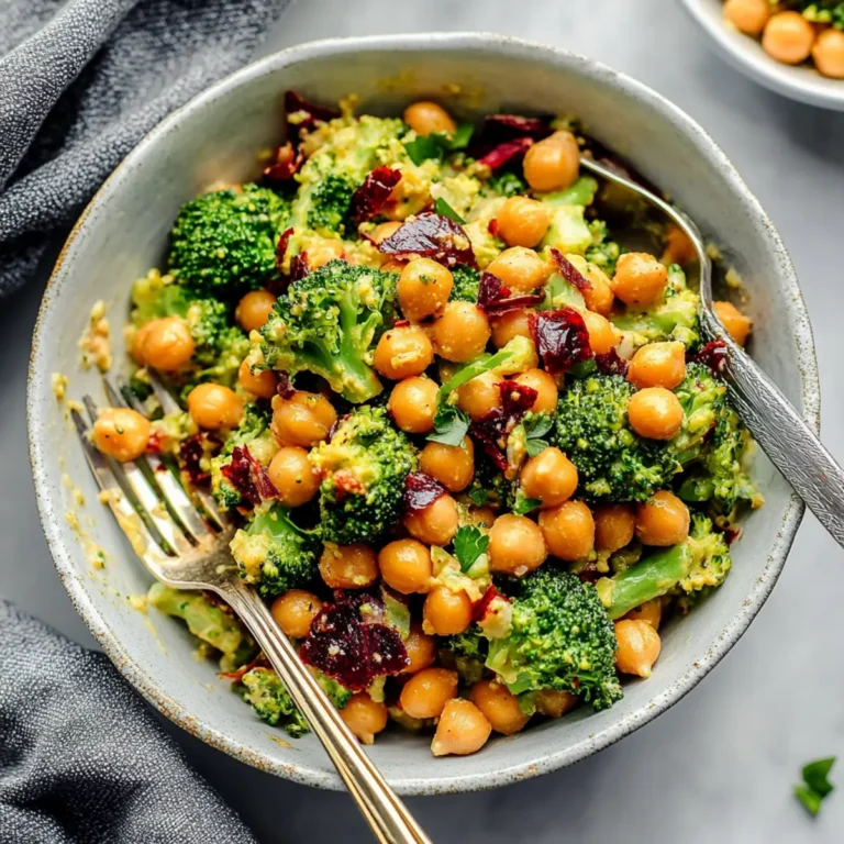 Vegan Curry Broccoli Chickpea Salad Recipe