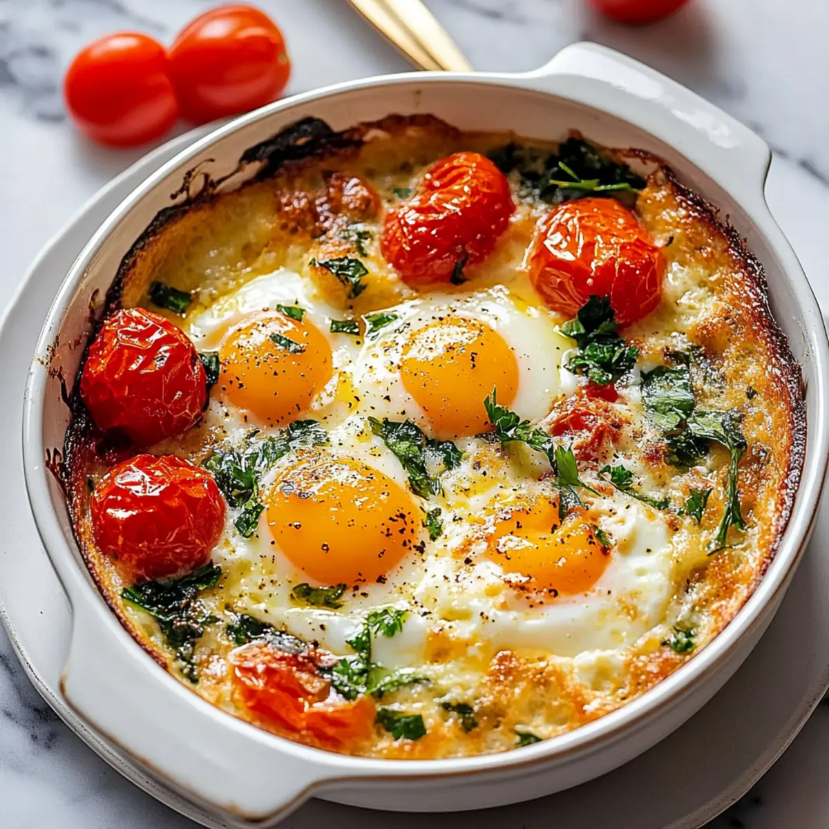 Baked Feta Eggs with Tomatoes Recipe