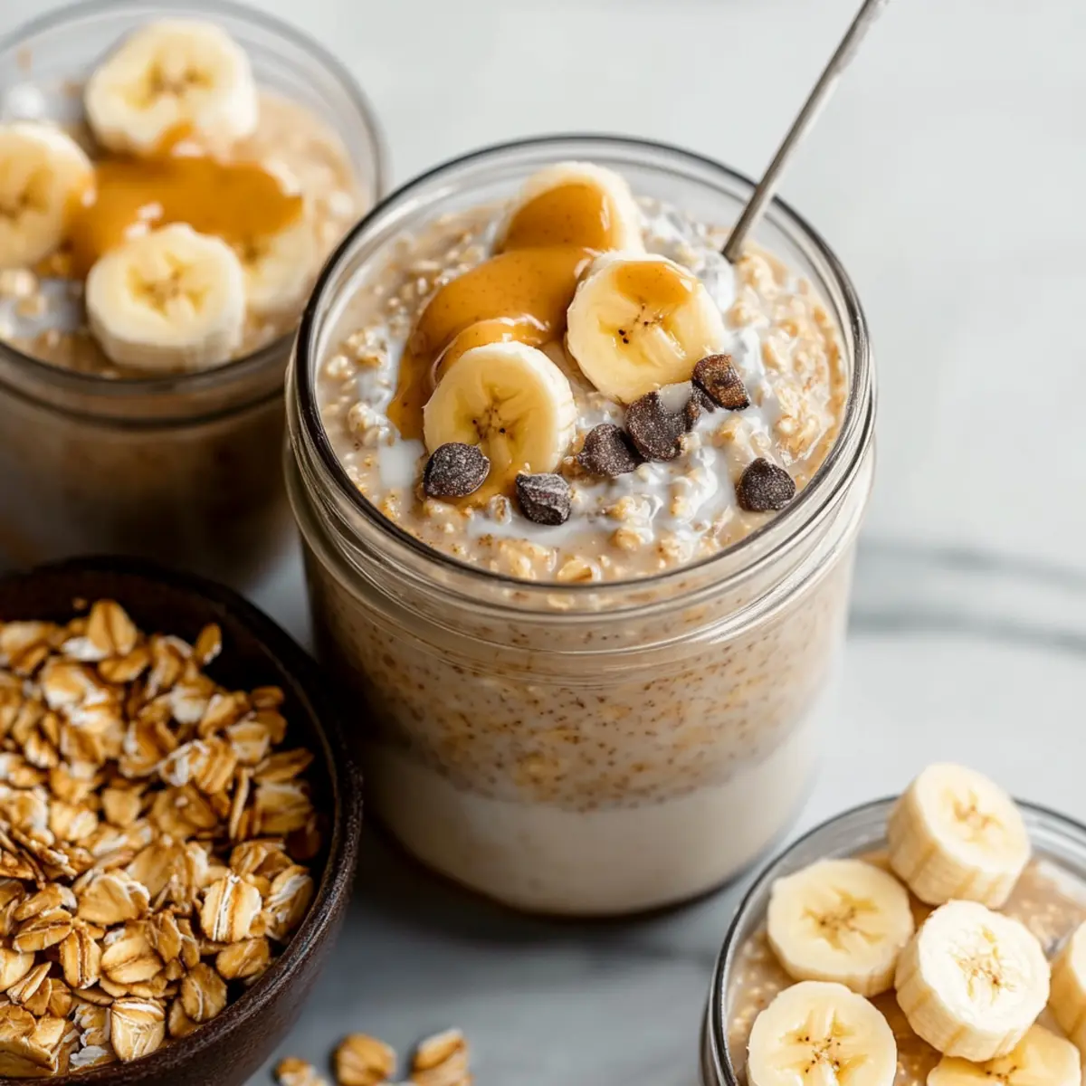 Healthy Peanut Butter Banana Overnight Oats Recipe