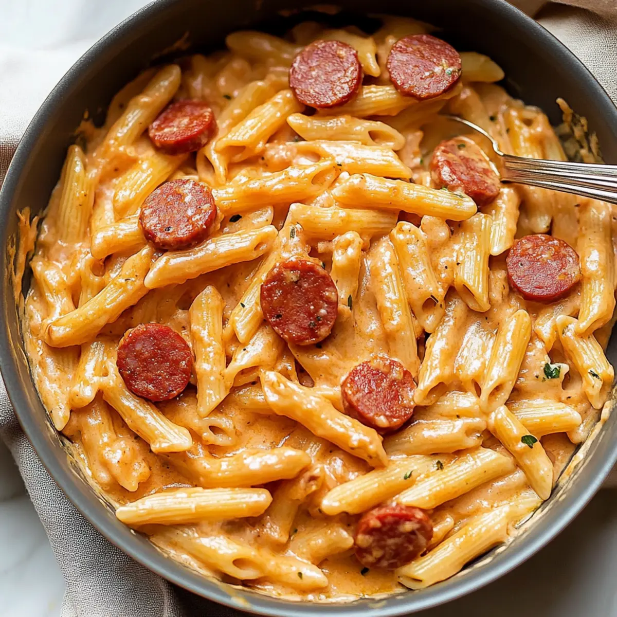 Cheesy Kielbasa Pasta Recipe