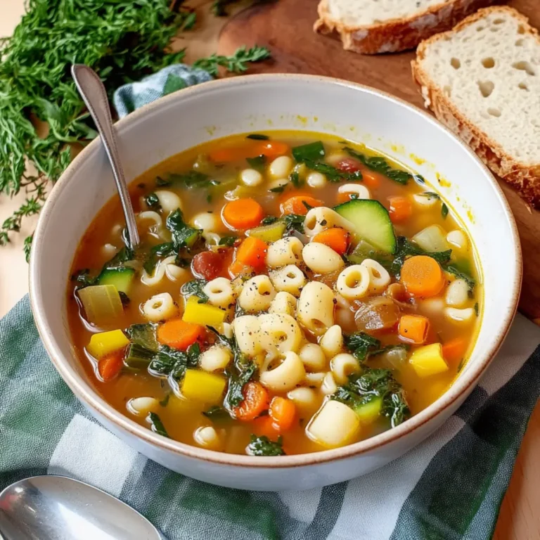 Hearty Minestrone Soup with Fresh Vegetables Recipe