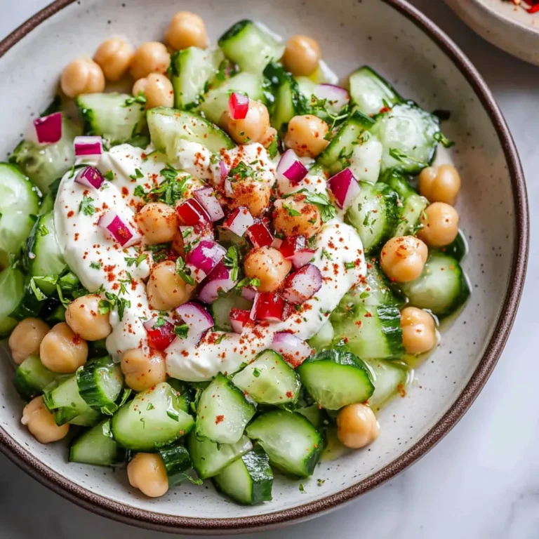 Smashed Cucumber Chickpea Salad with Tahini Cream Recipe