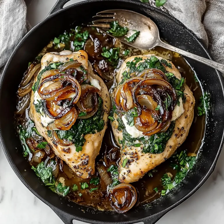 Goat Cheese Stuffed Chicken with Caramelized Onions Recipe