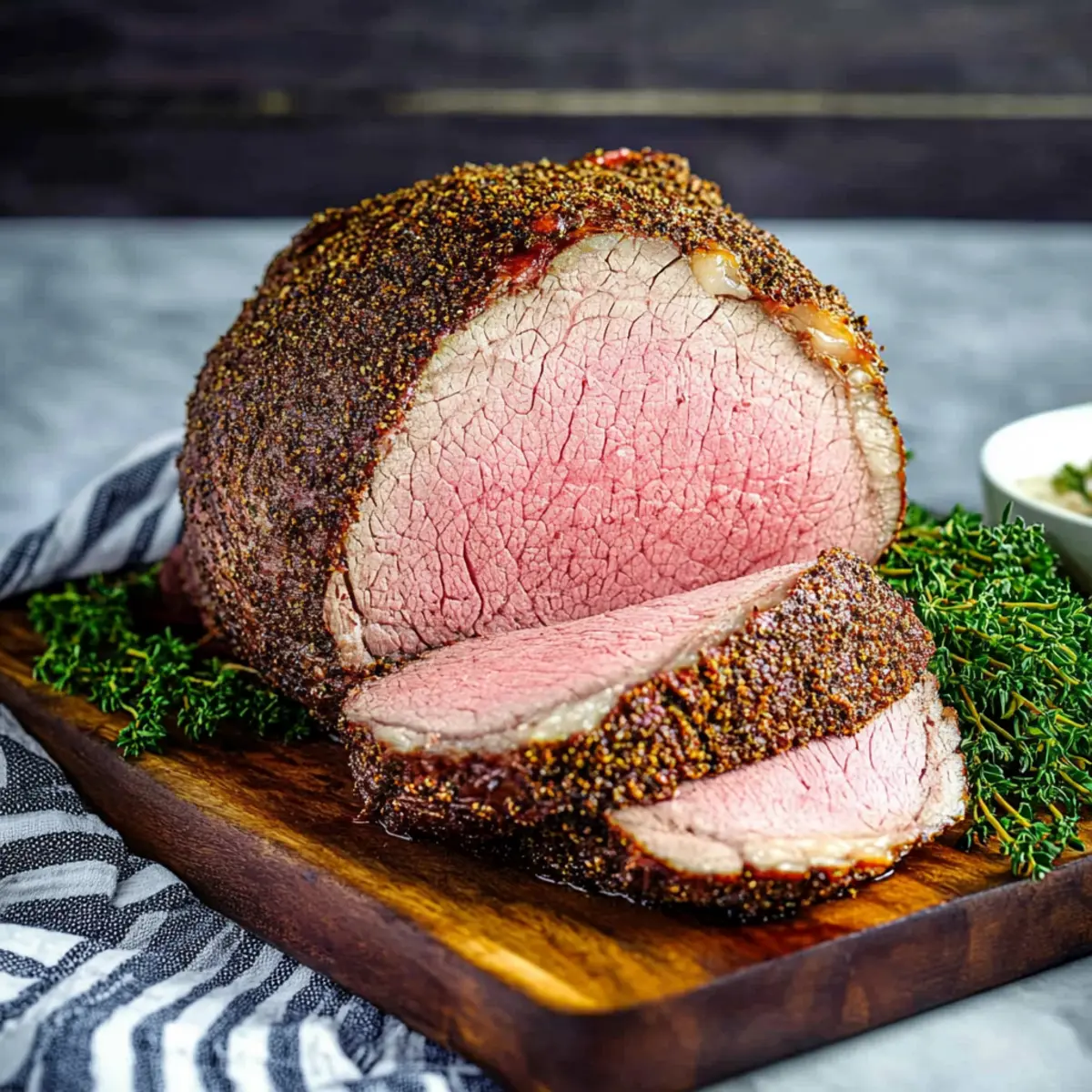 Herb Rubbed Bottom Round Roast Beef Recipe