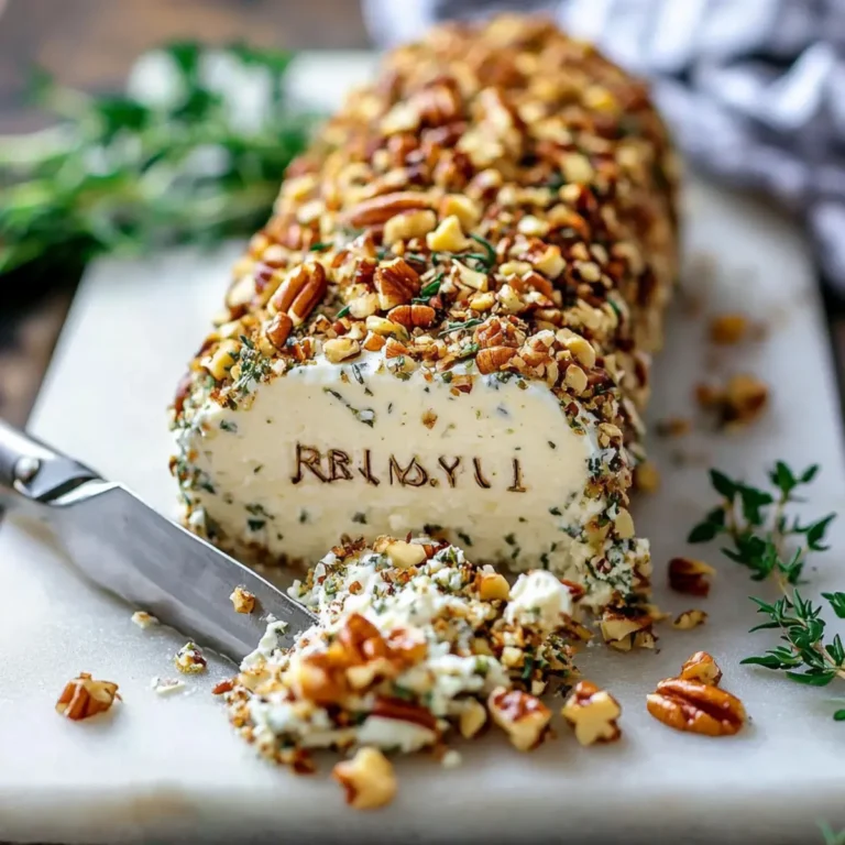 Herb Garlic Cheese Log with Pecan Coating Recipe
