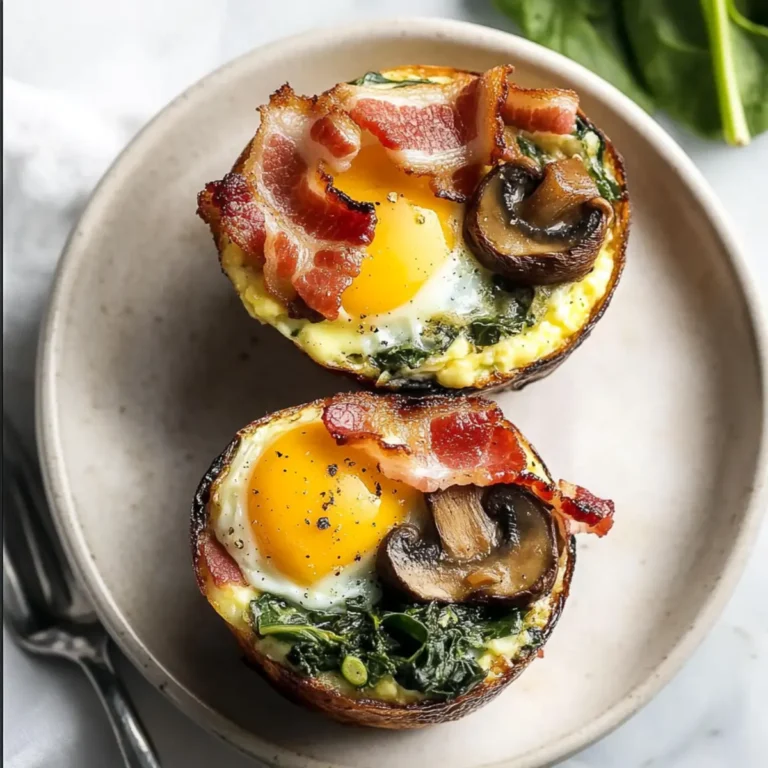 Mushroom Spinach Bacon Egg Cups Recipe