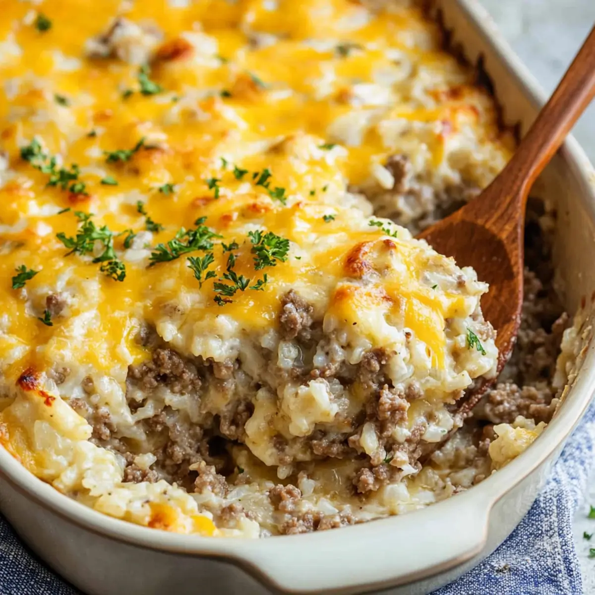 Cheesy Ground Beef and Rice Casserole Recipe