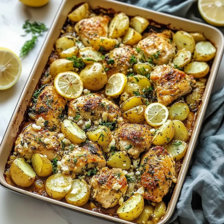 Lemon Garlic Chicken and Potatoes Bake Recipe