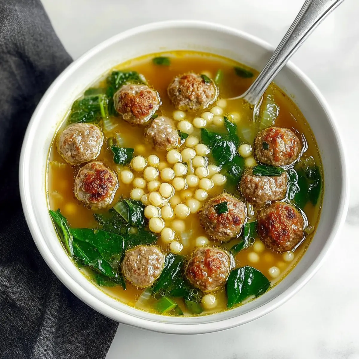 Italian Wedding Soup with Meatballs and Spinach Recipe