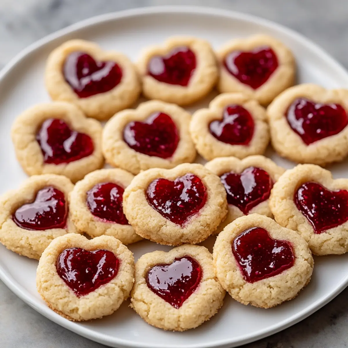 Thumbprint Heart Cookies with Jam Filling Recipe