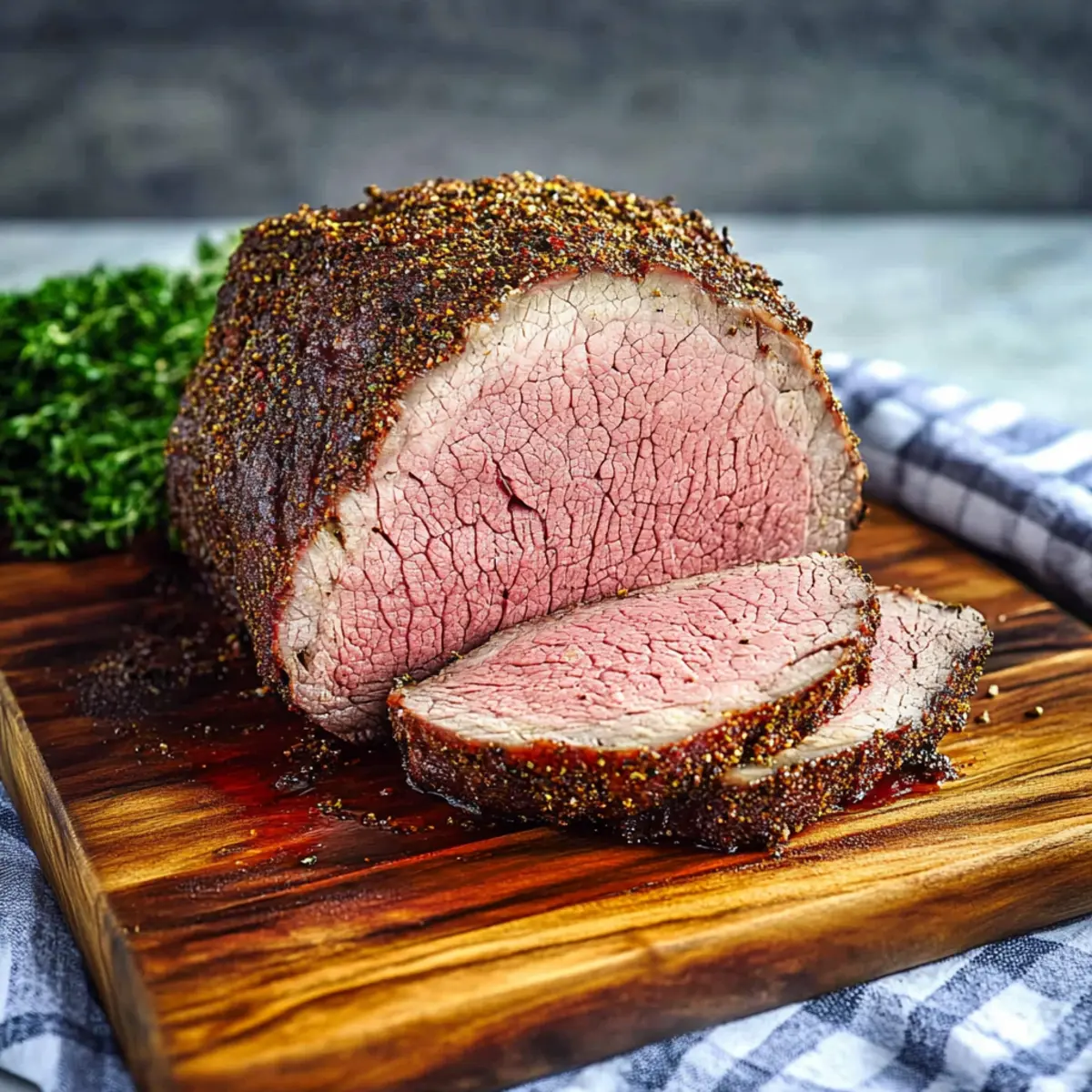 Herb Rubbed Bottom Round Roast Beef Recipe