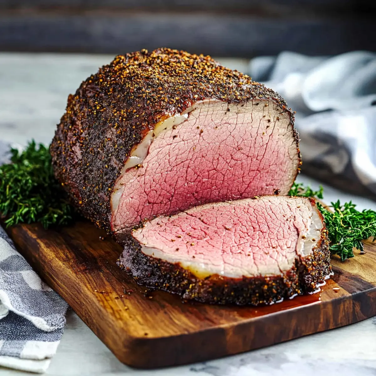 Herb Rubbed Bottom Round Roast Beef Recipe
