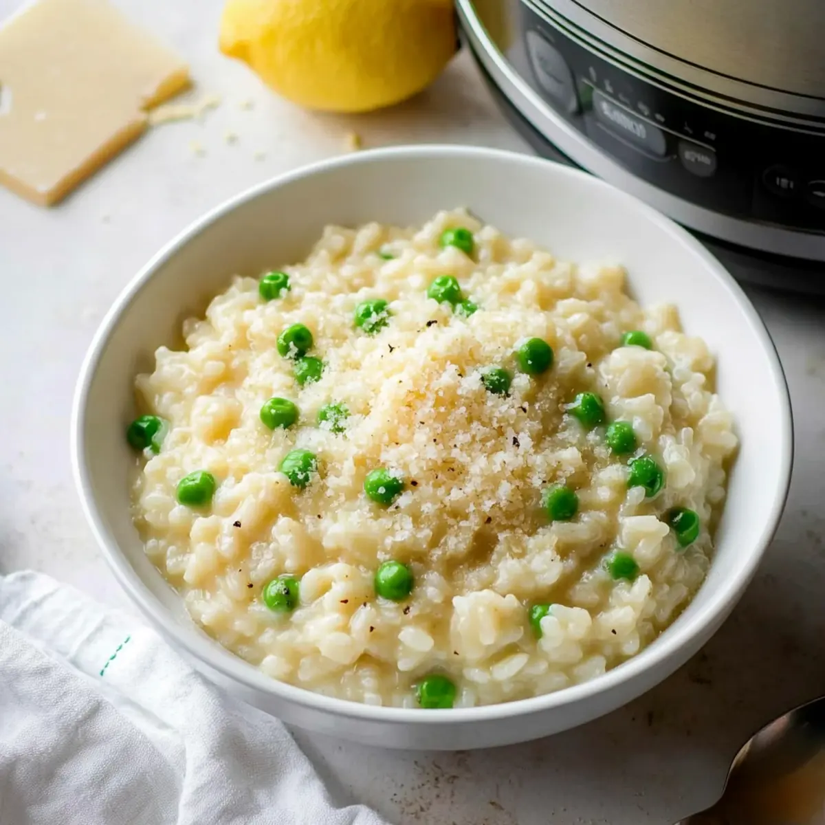 Creamy Lemon Parmesan Risotto in Rice Cooker Recipe
