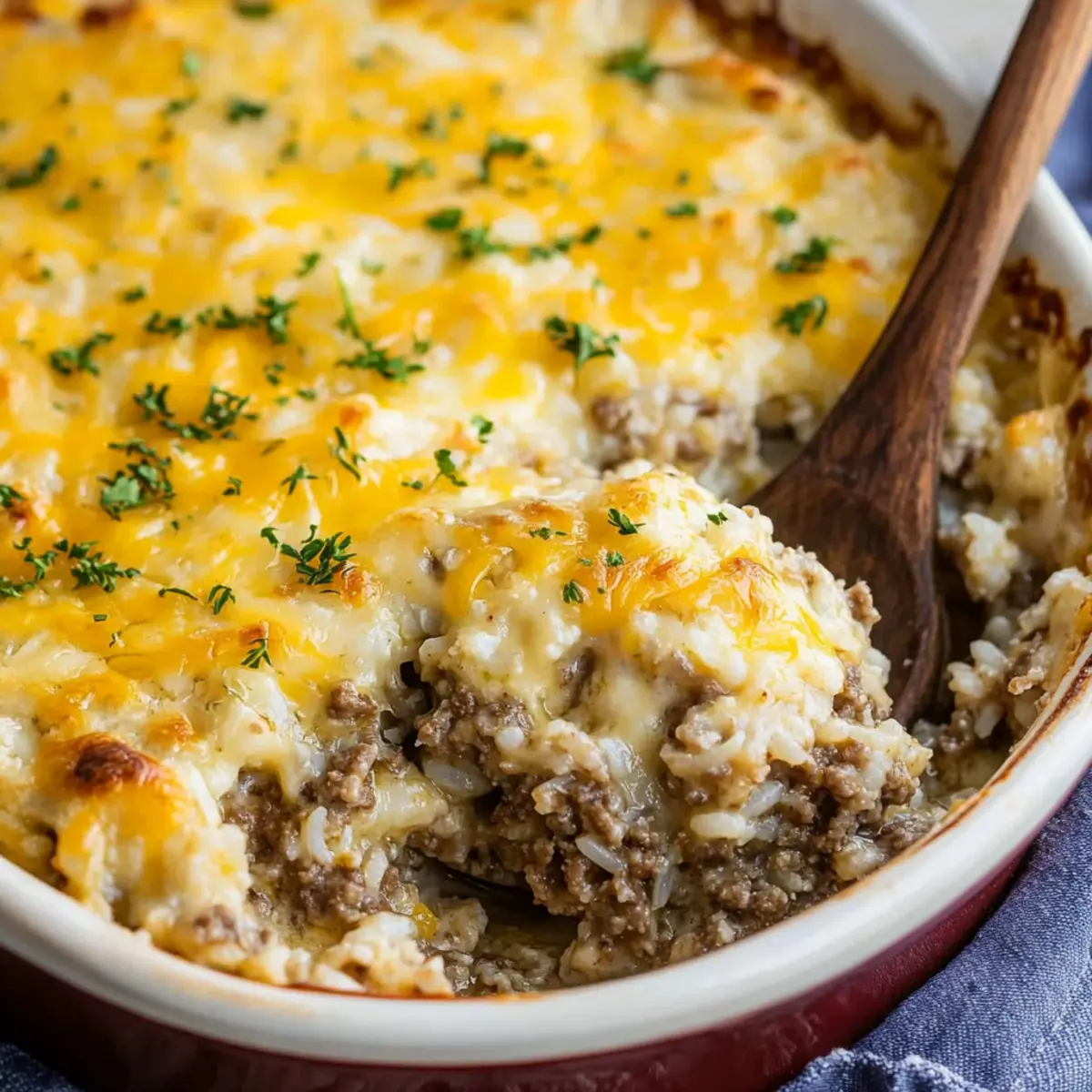 Cheesy Ground Beef and Rice Casserole Recipe