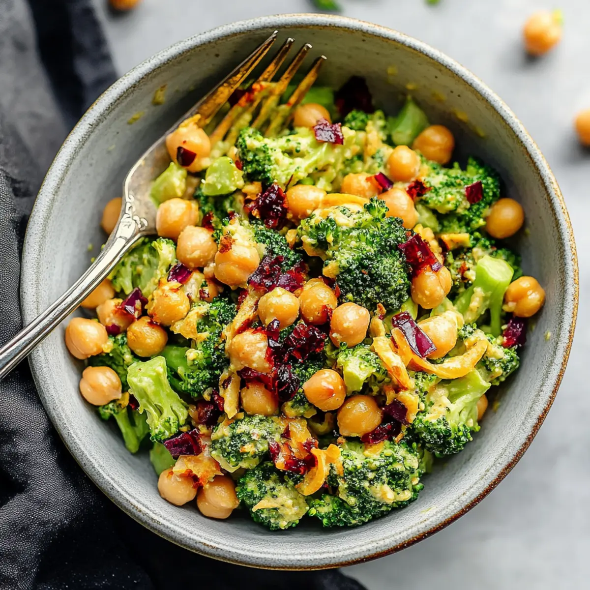 Vegan Curry Broccoli Chickpea Salad Recipe
