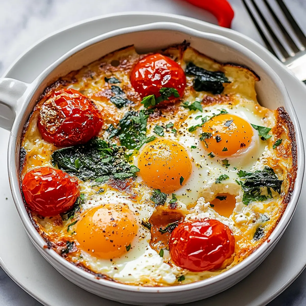 Baked Feta Eggs with Tomatoes Recipe
