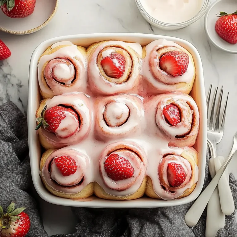 Strawberry Cinnamon Rolls with Cream Cheese Glaze Recipe