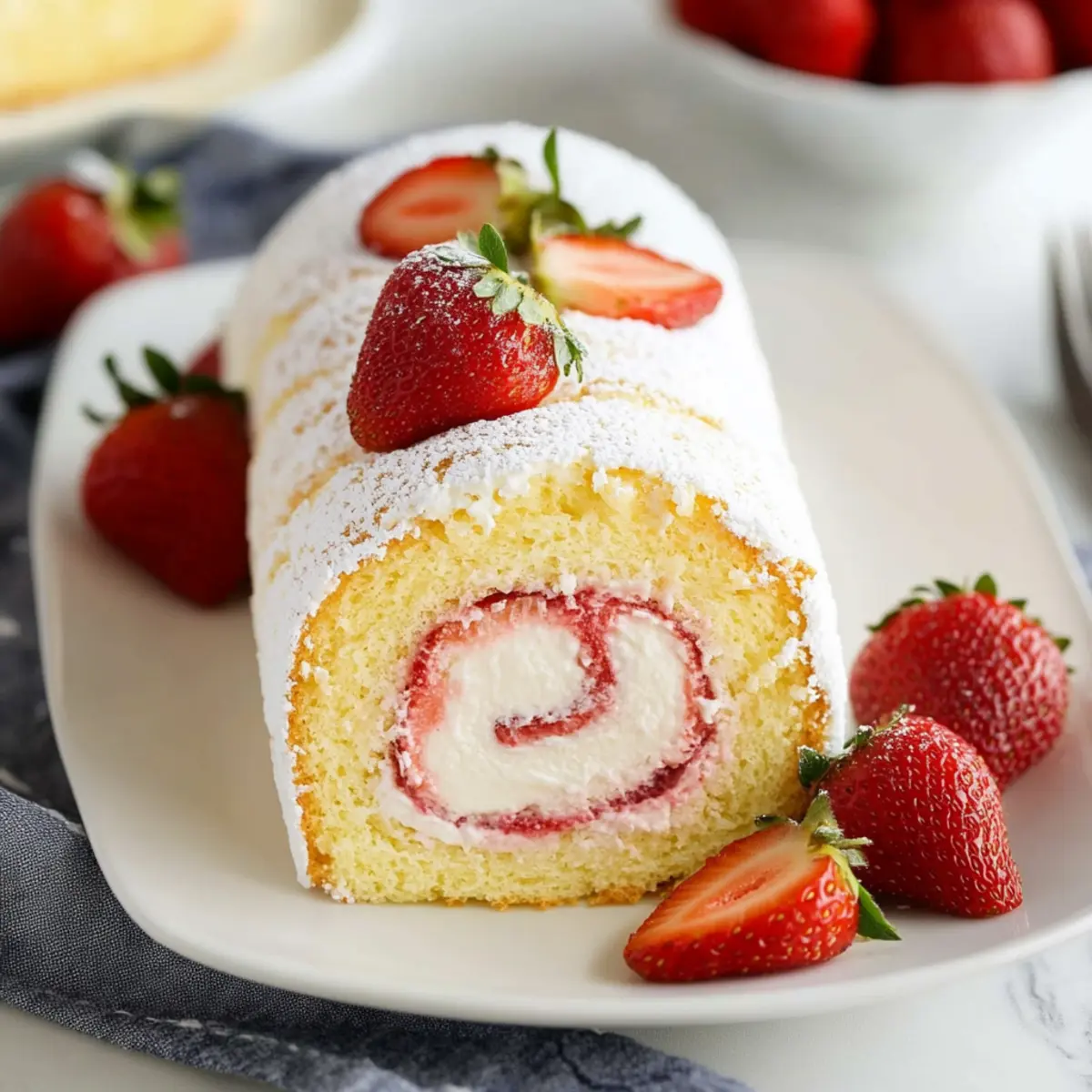 Strawberry Cream Swiss Roll Recipe