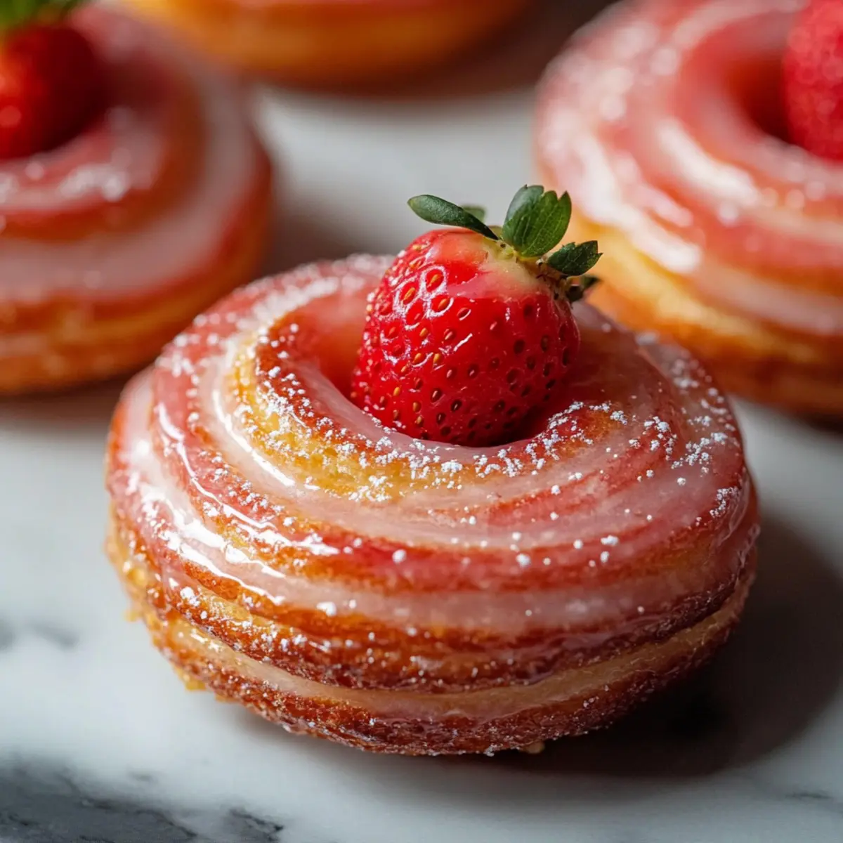 Strawberry Glazed French Crullers Recipe