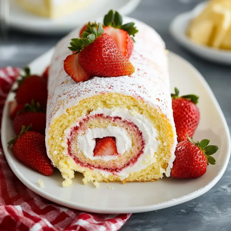 Strawberry Cream Swiss Roll Recipe