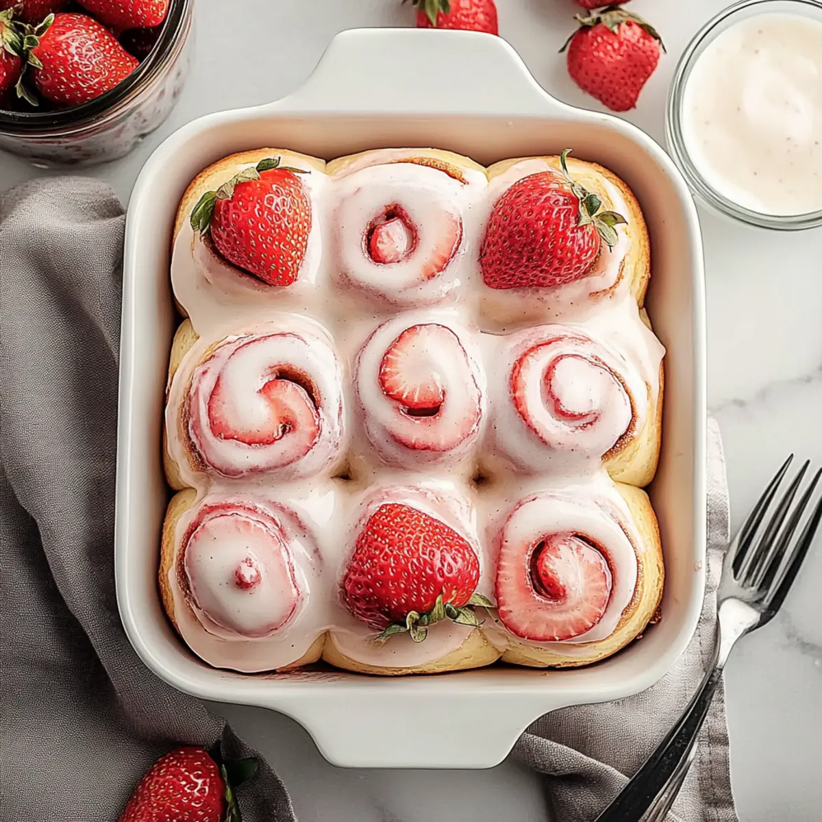 Strawberry Cinnamon Rolls with Cream Cheese Glaze Recipe