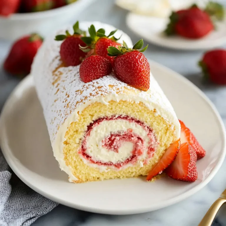 Strawberry Cream Swiss Roll Recipe