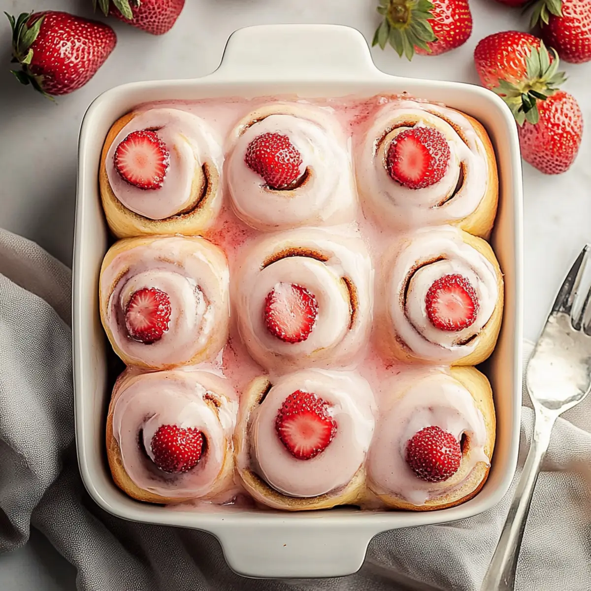Strawberry Cinnamon Rolls with Cream Cheese Glaze Recipe