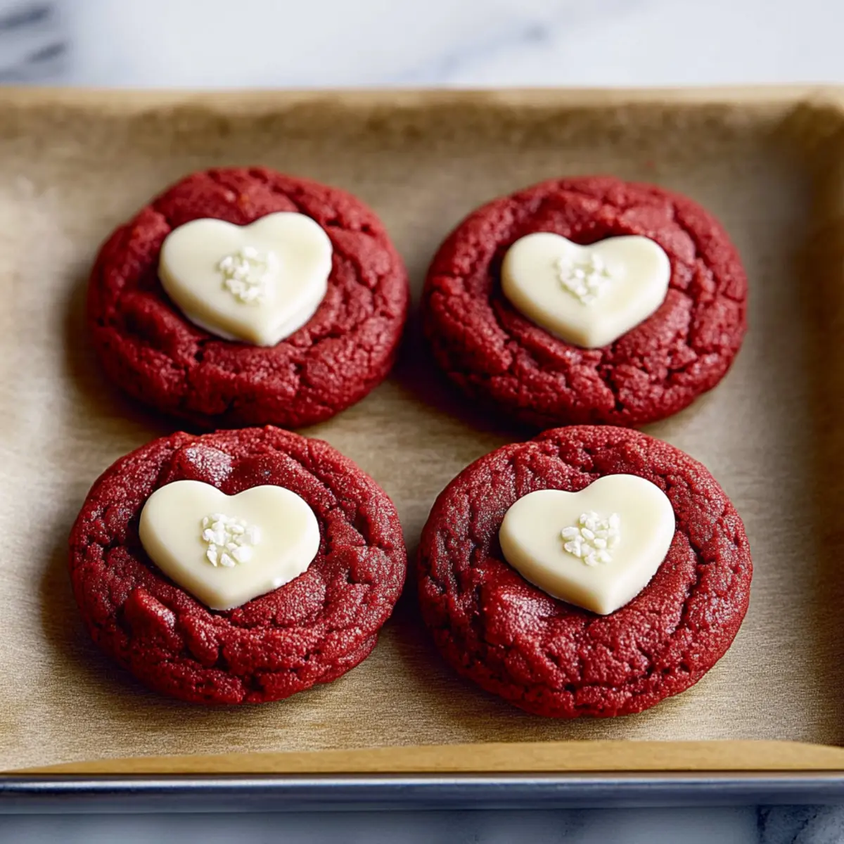 Red Velvet Cookies with White Chocolate Hearts Recipe