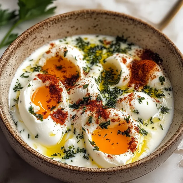 Turkish Eggs with Herbed Yogurt and Butter Sauce Recipe