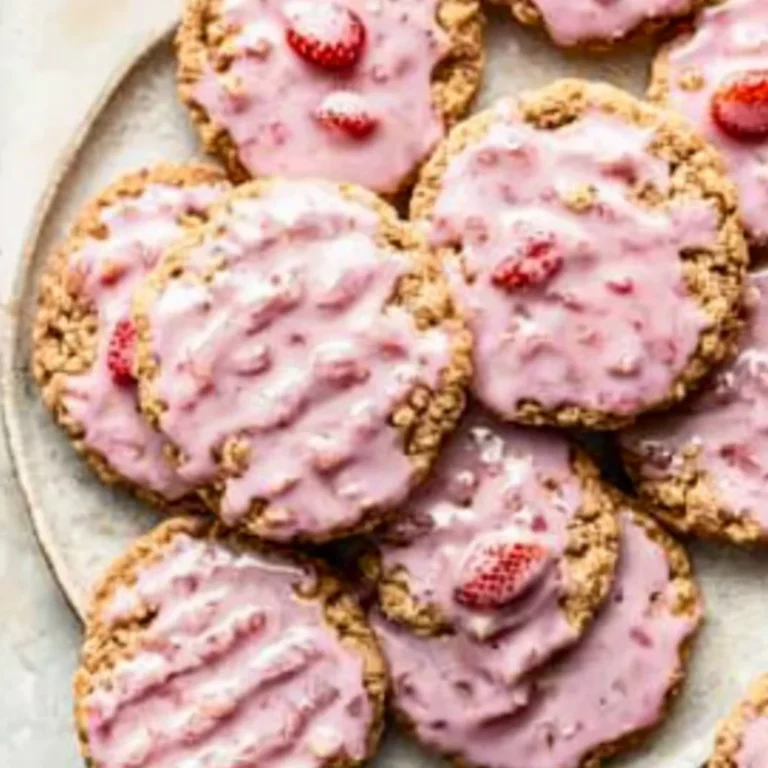Strawberry Iced Oatmeal Cookies Recipe: Irresistibly Swee…