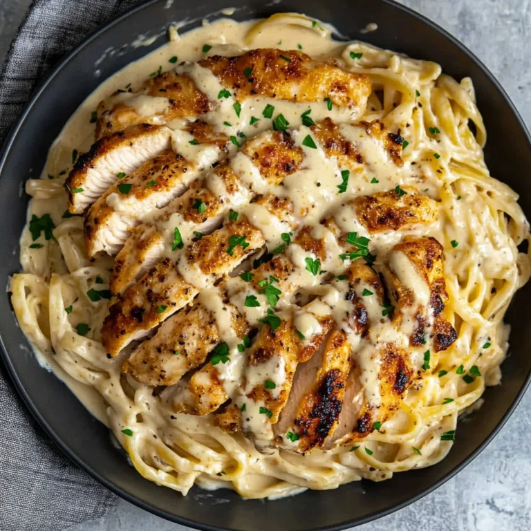 Cheesy Alfredo Twisted Pasta with Golden Garlic Butter Ch…
