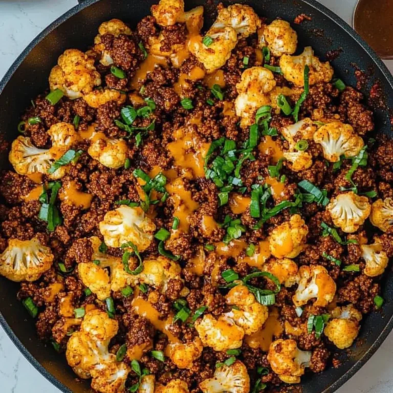 Crispy Chili Ground Beef and Cauliflower Skillet: Flavorf…