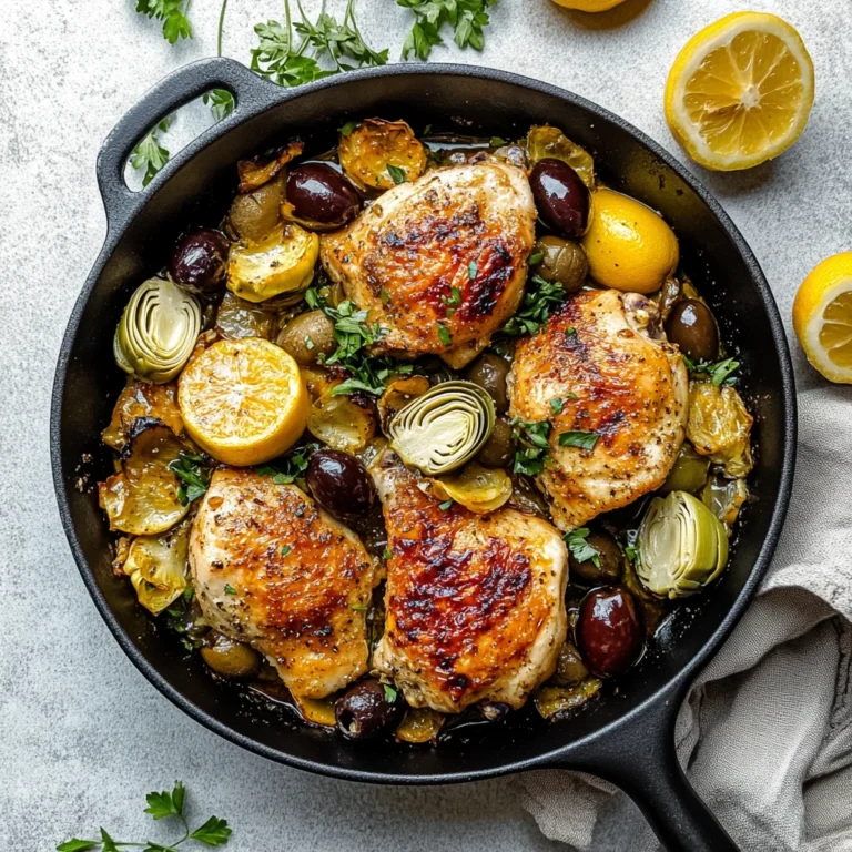 Mediterranean Lemon Chicken with Artichokes & Olives: Zes…